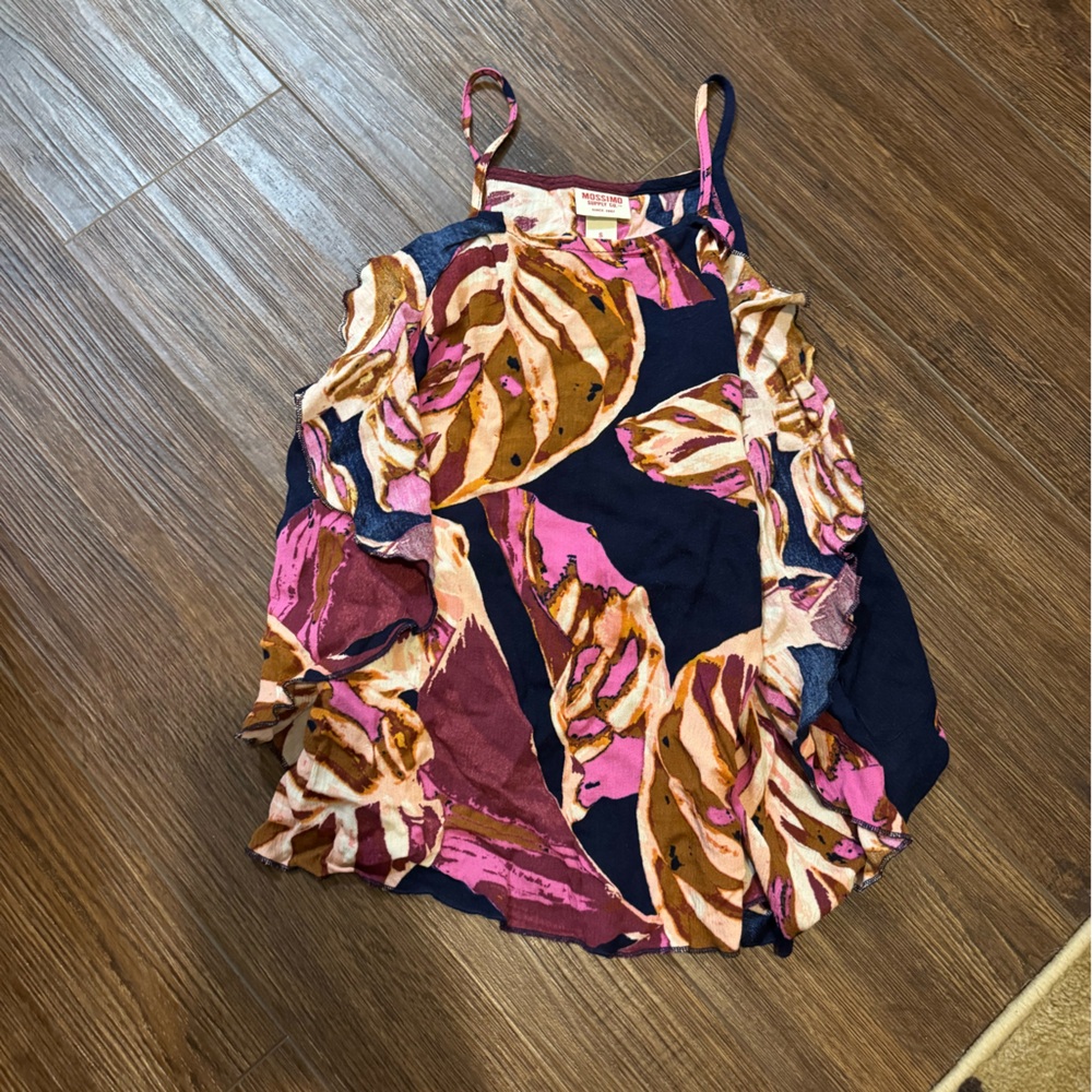 Mossimo Supply Co. Pink and Brown Floral Tank Top